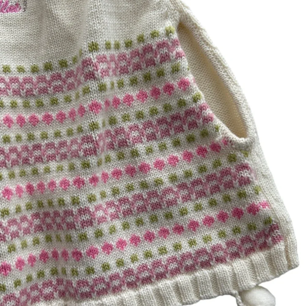 Goodbaby Wool Blend Ballet Embroidered‎ Knit Sweater Poncho (12-18 months)